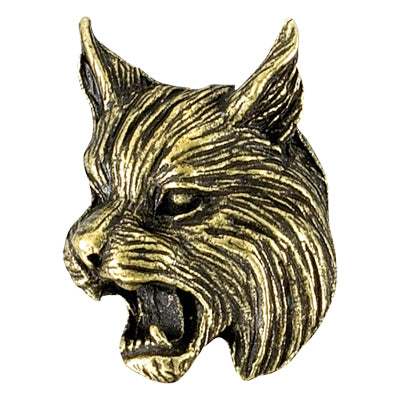 Bobcat Mascot Antique Brass Pin