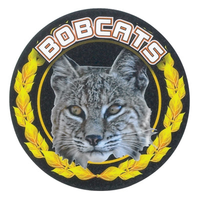 2 Inch in Diameter Round Gold and Mylar 'Bobcats' Sports Insert