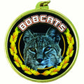2-1/4 Inch in Diameter Round Gold and Mylar 'Bobcats' Sports Medal with Customizable Back