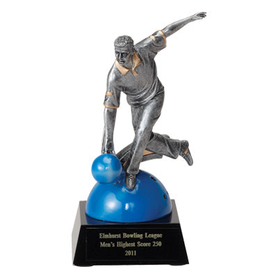 BOWLER MALE FIGURE TROPHY - NO PLATE
