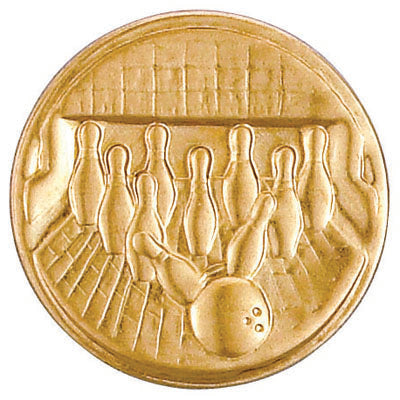 1-Inch in Diameter Round Metal Bowling Medallion Insert in Multiple Colors