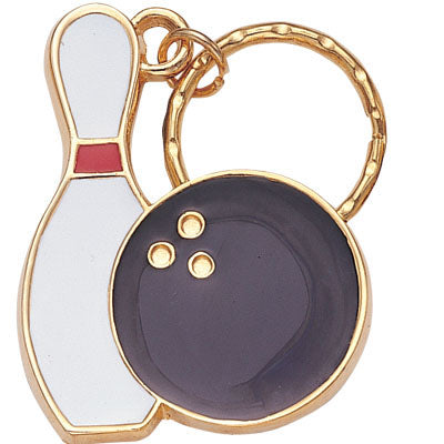 BOWLING ENAMELED KEYRING, BAGGED