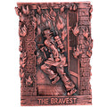 BRONZE BRAVEST PLAQUE MOUNT, 4-1/4 X5-3/4 INCH