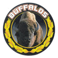 2 Inch in Diameter Round 'Buffalos' Sports Insert in Gold and Mylar