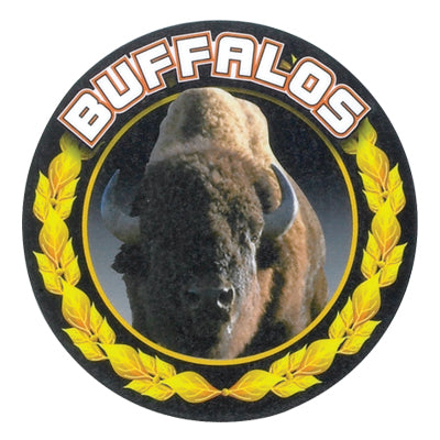 2 Inch in Diameter Round 'Buffalos' Sports Insert in Gold and Mylar