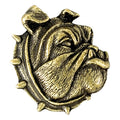Bulldog Mascot Antique Brass Pin