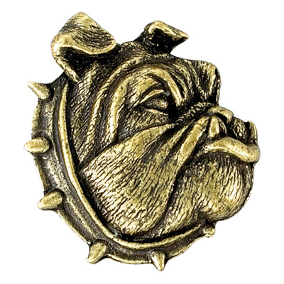 Bulldog Mascot Antique Brass Pin