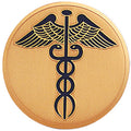 CADUCEUS, 2 INCH ETCHED ENAMELED