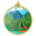 2-1/4 Inch in Diameter Round Camping Medal with Mylar Detailing and Customizable Back