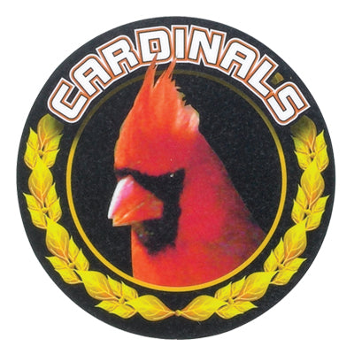 2 Inch in Diameter Round 'Cardinals' Gold and Mylar Sports Insert