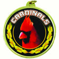 2-1/4 Inch in Diameter Round 'Cardinals' Gold and Mylar Sports Medal with Customizable Back