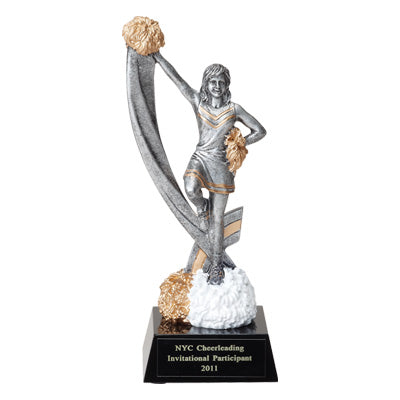 CHEERLEADER FIGURE TROPHY - NO PLATE