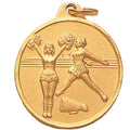 1-1/4 Inch Die-Struck Cheerleading Medal in Gold, Silver, or Bronze