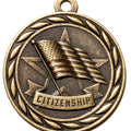 Metal 2-Inch in Diameter Round Citizenship Medal with Customizable Back in Brass