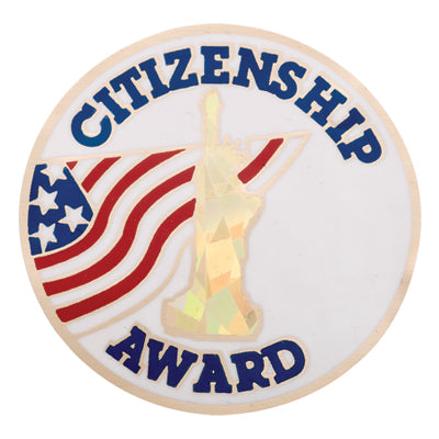 2 Inch in Diameter Round Citizenship Award Insert with Mylar Detailing