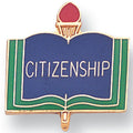 CITIZENSHIP PIN ENAMELED GOLD