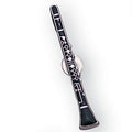 CLARINET PIN ENAMELED SILVER