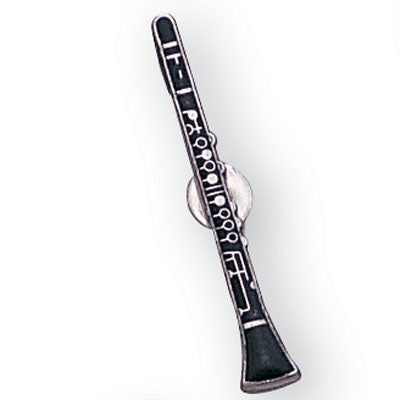CLARINET PIN ENAMELED SILVER