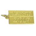 CLASS OF 2017 GOLD PENDANT WITH OPTION TO ATTACH TO CHAIN OR KEY RING