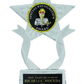 CLEAR ACRYLIC STAR TROPHY, 7-1/2 INCH, 2 INCH INSERT