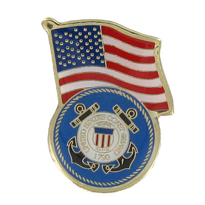 COAST GUARD AMERICAN FLAG PIN