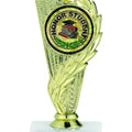 COLUMN TROPHY, 6-3/4 INCH, WHITE PLASTIC BASE, 2 INCH INSERT