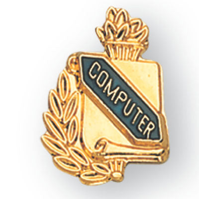 COMPUTER PIN GOLD ENAMELED