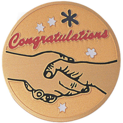 CONGRATULATIONS, 2 INCH ETCHED ENAMELED