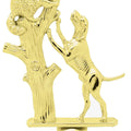 5 INCH GOLD PLASTIC COONHOUND IN TREE TROPHY FIGURE
