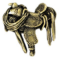 Cowboy Saddle Antique Brass Pin