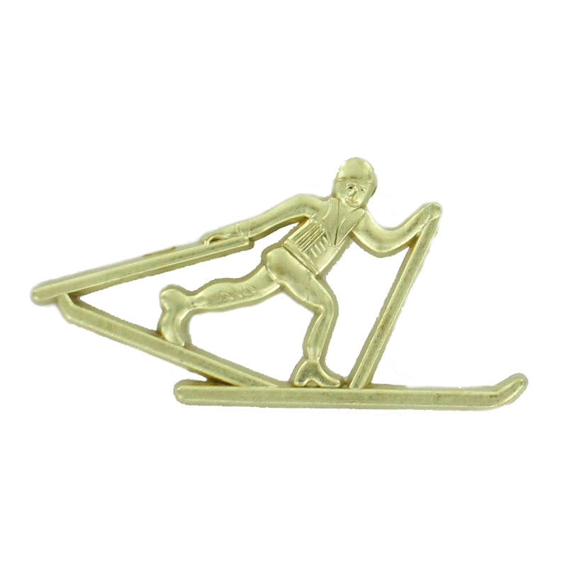 CROSS COUNTRY SKI CHENILLE PIN GOLD