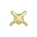 CROSSED BATS CHENILLE PIN GOLD