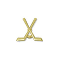 CROSSED HOCKEY STICKS CHENILLE PIN GOLD