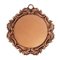 DECORATIVE MEDAL LEAF FRAME HOLDS 2 INCH MEDALLION INSERT BROZE FINISH. 3 INCH DIAMETER
