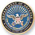 7/8-Inch in Diameter Round Metal Department of Defense Medallion Insert with Enameled Finish
