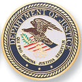DEPARTMENT OF JUSTICE, 2 INCH ETCHED ENAMELED