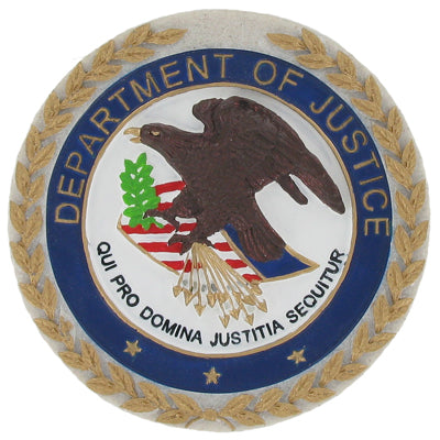 DEPARTMENT OF JUSTICE PLAQUE MOUNT