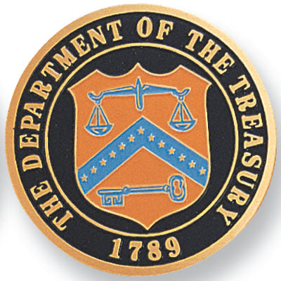 DEPARTMENT OF THE TREASURY, 2 INCH ETCHED ENAMELED