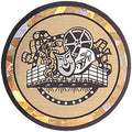 2 Inch in Diameter Round Drama Themed Insert with Mylar Detailing