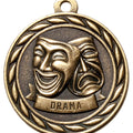 Metal 2-Inch in Diameter Round Drama Medal with Customizable Back in Brass