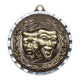 2 Inch Drama Themed Brass Medal in Gold, Silver, or Bronze with Customizable Back