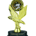 EAGLE TROPHY, 8 INCH, BLACK BASE, 2 INCH INSERT