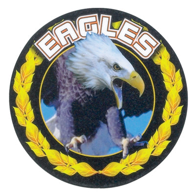 2 Inch in Diameter Round 'Eagles' Sports Insert in Gold and Mylar