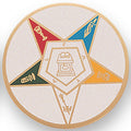 2 Inch in Diameter Round Metal Litho-Print Eastern Star Medallion Insert