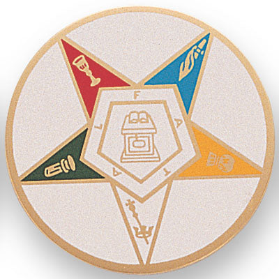 7/8-Inch in Diameter Round Metal Eastern Star Medallion Insert with Enameled Finish