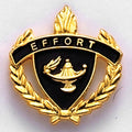 1 INCH WREATH WITH LAMP OF LEARNING EFFORT LAPEL PIN