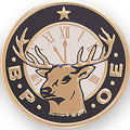 7/8-Inch in Diameter Round Metal Elk Medallion Insert with Enameled Finish