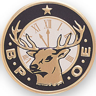 7/8-Inch in Diameter Round Metal Elk Medallion Insert with Enameled Finish