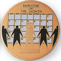 EMPLOYEE OF THE MONTH, 2 INCH ETCHED ENAMELED