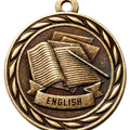 Metal 2-Inch in Diameter Round English Medal with Customizable Back in Brass, Silver, or Bronze